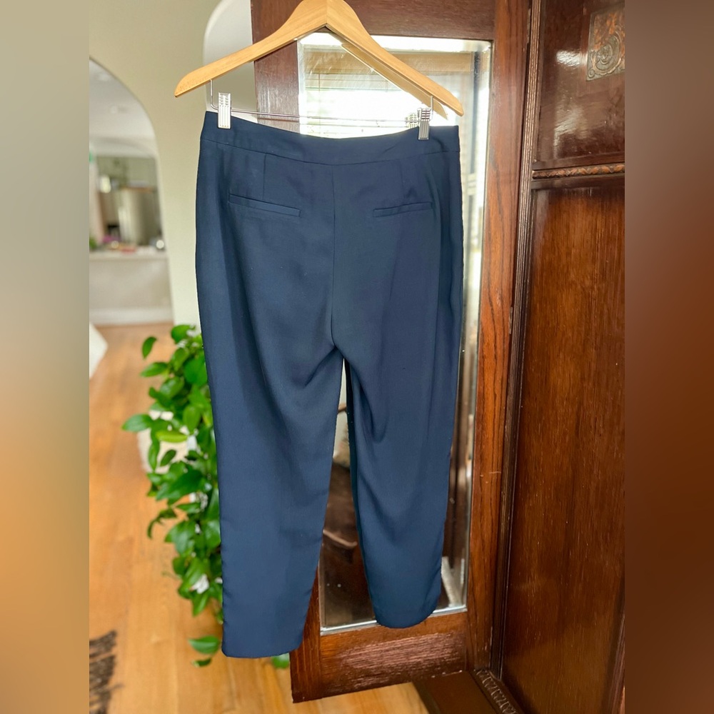 Zara Basic Navy Blue Tie-Waist Trousers – Size Medium. EUC. - Picture 2 of 9